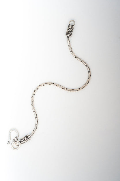 Antique Pure 925 Silver Chain Bracelet with Hook Clasp – 7 inch