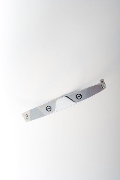Unisex Pure 925 Silver Screw-Design Bangle (2 x 2.3 inches)