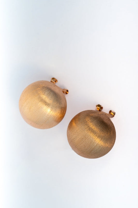 18mm Matte Gold Dome Stud Earrings