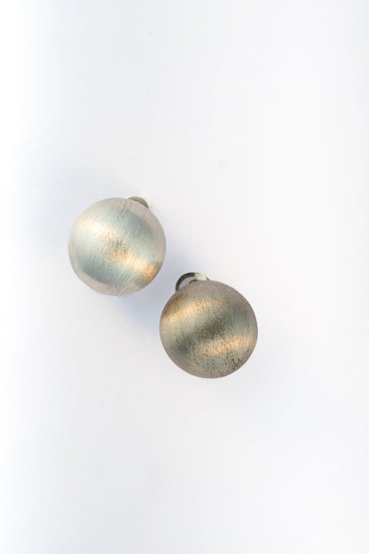 18mm Matte Pure 925 Silver Dome Clip-On Earrings