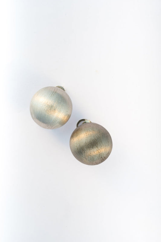 18mm Matte Pure 925 Silver Dome Clip-On Earrings