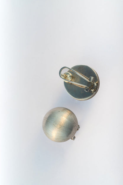 18mm Matte Pure 925 Silver Dome Clip-On Earrings