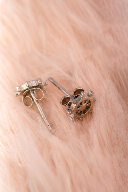 Pure 925 Silver Ship Wheel Stud Earrings – 8x8mm