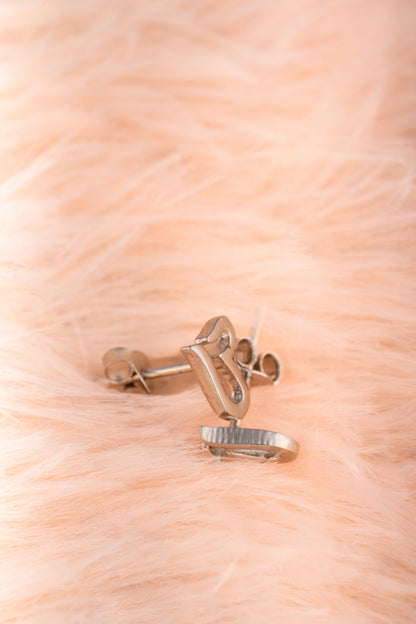 Pure 925 Silver Om Stud Earrings – 7x9mm