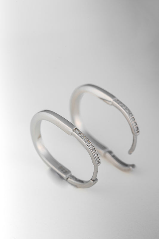 Pure 925 Silver Minimalist Square Hoop Earrings – 22x20mm