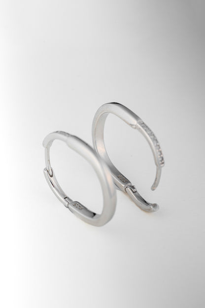 Pure 925 Silver Minimalist Square Hoop Earrings – 22x20mm