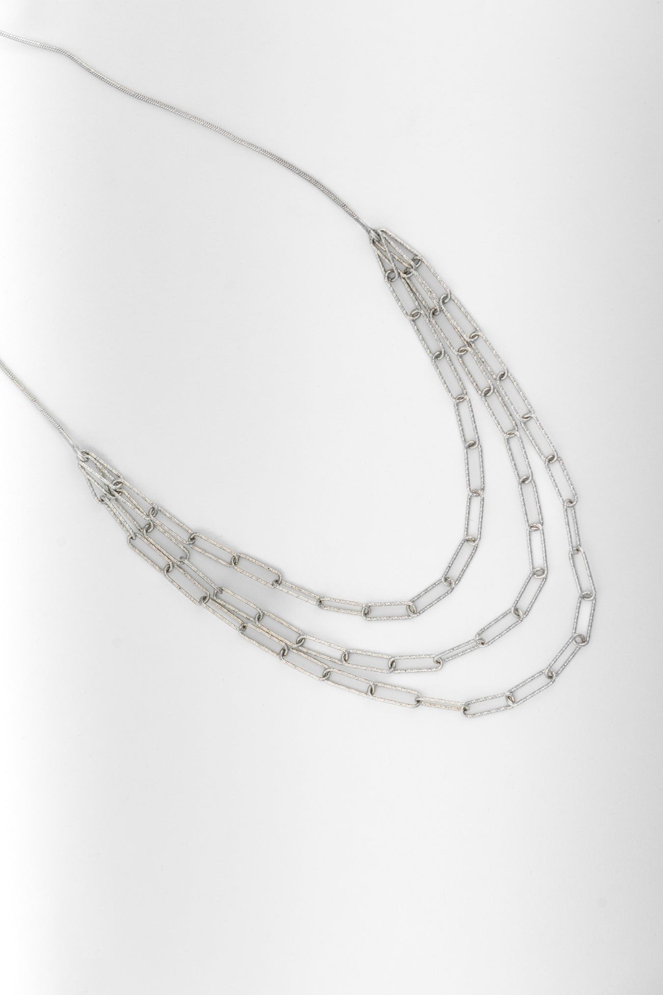 18 Inch Triple Layered Pure 925 Silver Chain Necklace
