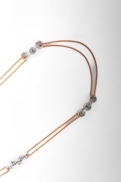 Dual-Tone Chain Necklace with Pure 925 Silver Links – 18 Inch
