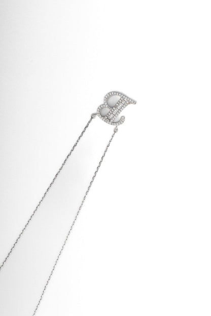 Pure 925 Silver Initial "B" Pendant Necklace with Cubic Zirconia – 18 Inch