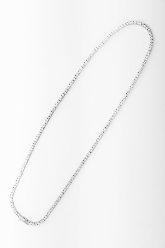 Pure 925 Silver Classic Moissanite Tennis Necklace – 18 Inch