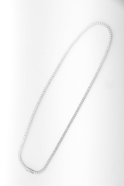 Pure 925 Silver Classic Moissanite Tennis Necklace – 18 Inch