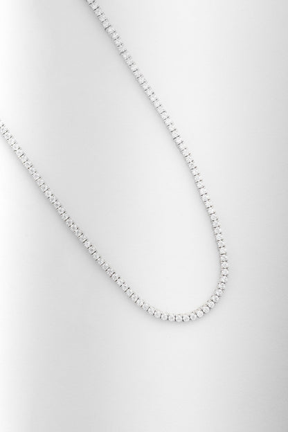 Pure 925 Silver Classic Moissanite Tennis Necklace – 18 Inch