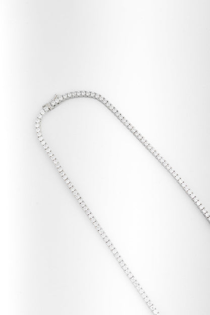 Pure 925 Silver Classic Moissanite Tennis Necklace – 18 Inch