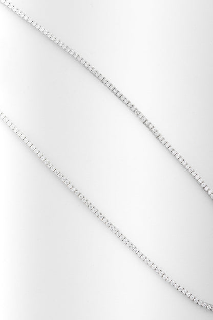 Pure 925 Silver Classic Moissanite Tennis Necklace – 18 Inch