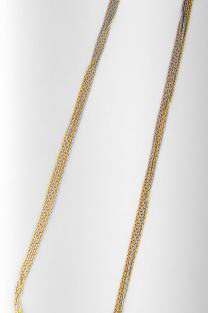 Tricolor Multi-Layer Chain Necklace – 18 Inch