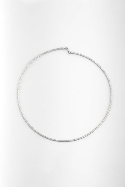 Pure 925 Silver Braided Chain Necklace – 18 Inch