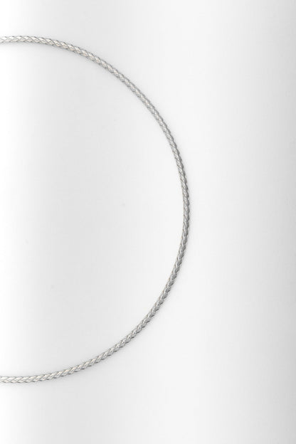 Pure 925 Silver Braided Chain Necklace – 18 Inch