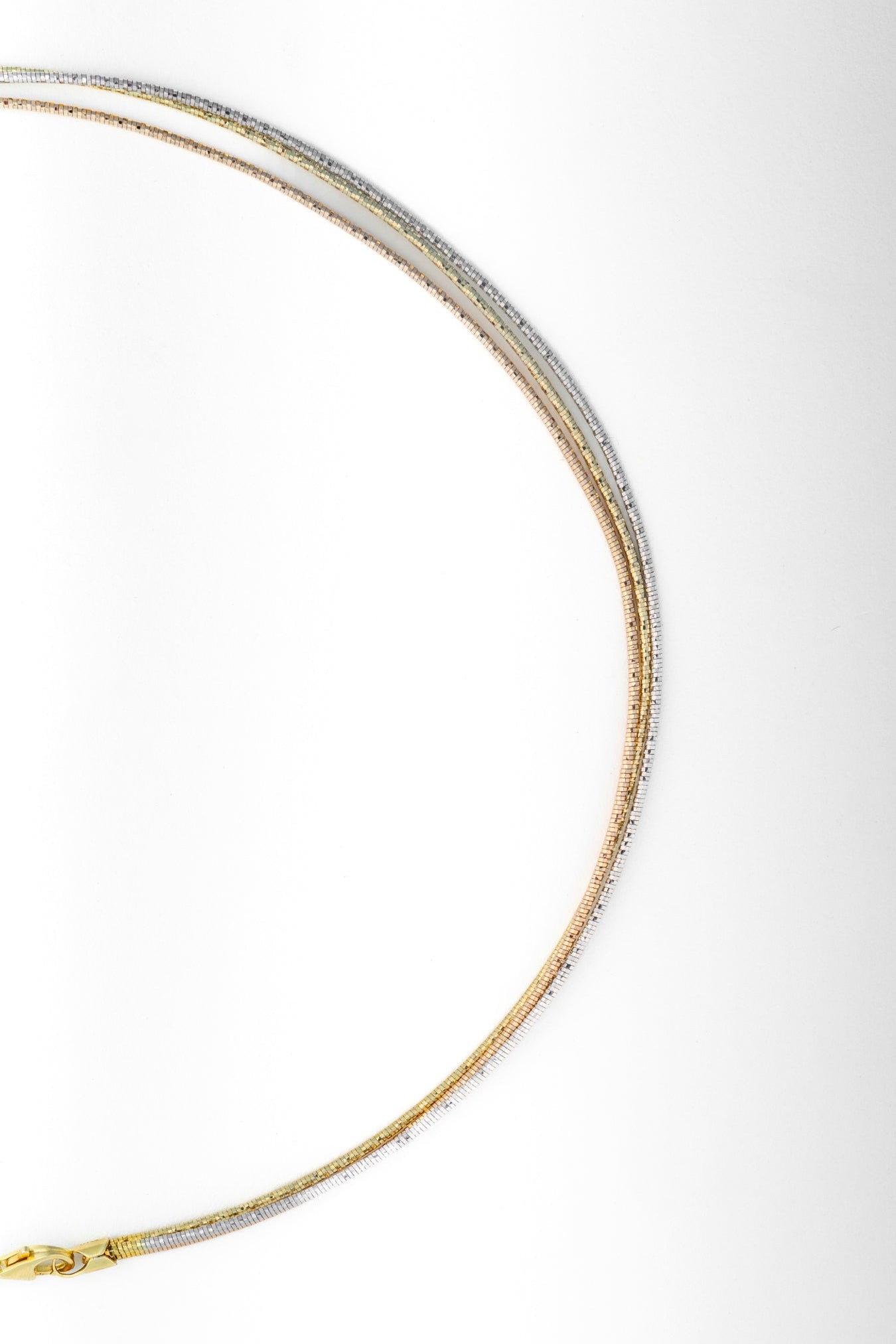 Tricolor Snake Chain Necklace – 18 Inch