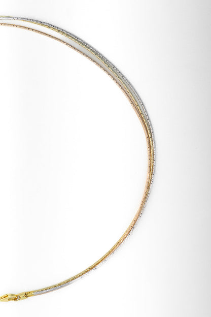 Tricolor Snake Chain Necklace – 18 Inch