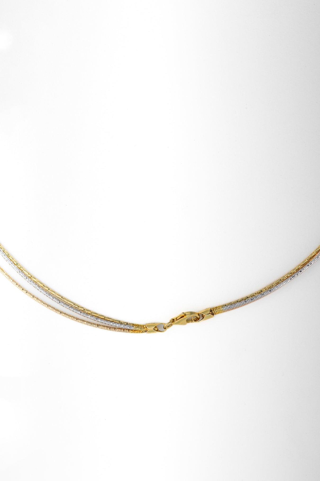 Tricolor Snake Chain Necklace – 18 Inch