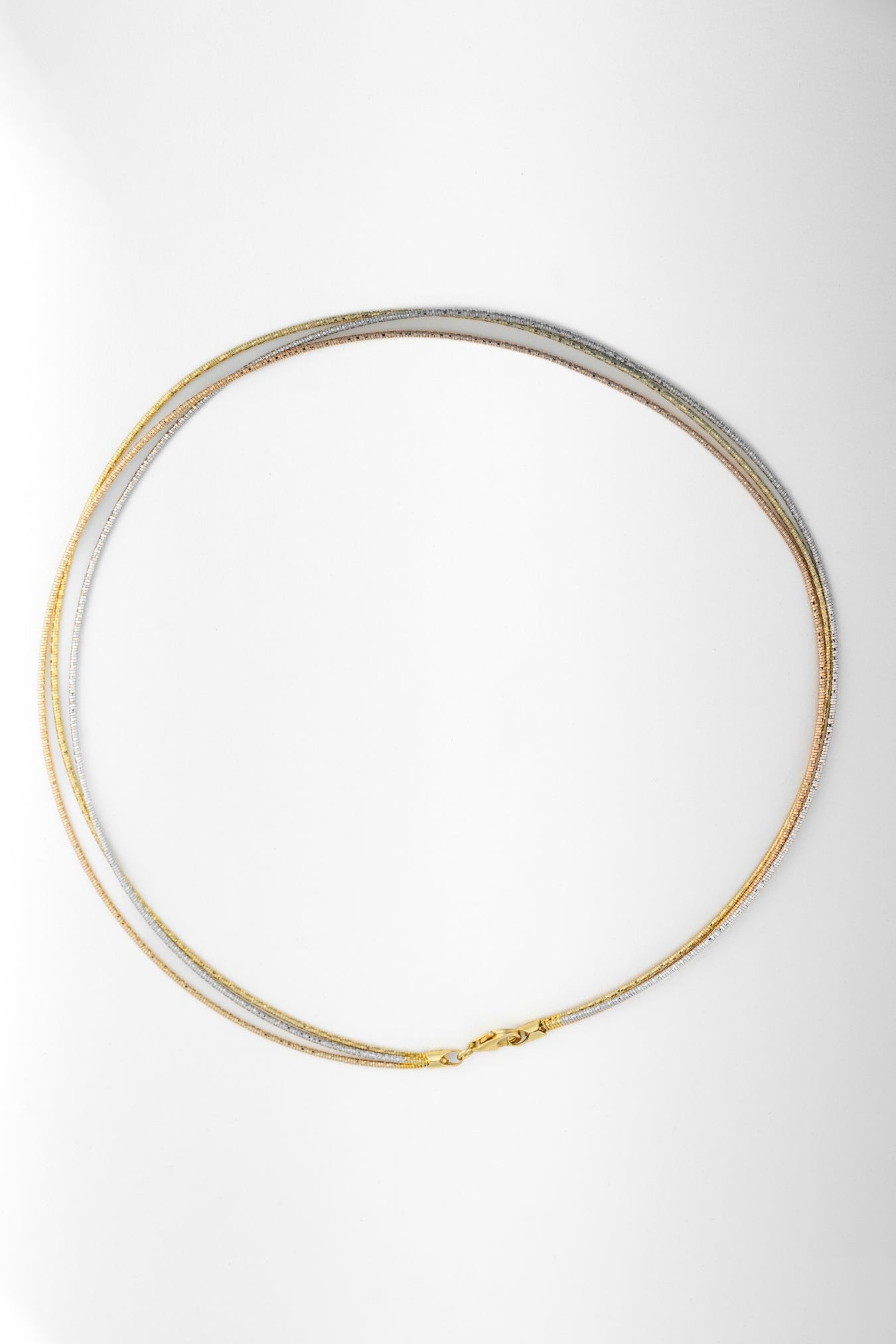 Tricolor Snake Chain Necklace – 18 Inch