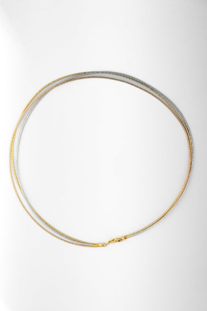 Tricolor Snake Chain Necklace – 18 Inch