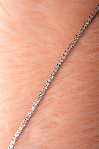 Pure 925 Silver Classic Moissanite Tennis Necklace – 18 Inch