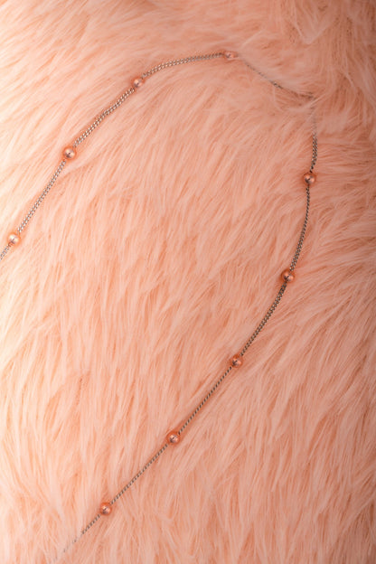 Dual-Tone Beaded Chain Necklace – 18 Inch
