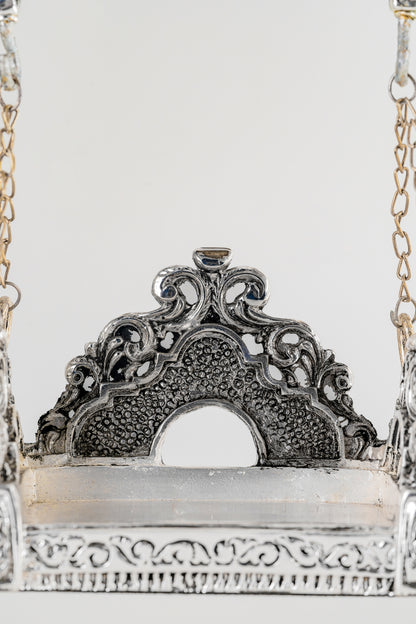 Silver-Foiled Decorative Miniature Swing (Jhula) – 9in × 8in