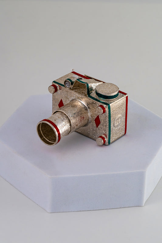 Handcrafted Pure 925 Silver Miniature Camera Showpiece – 1.5 x 2 Inch