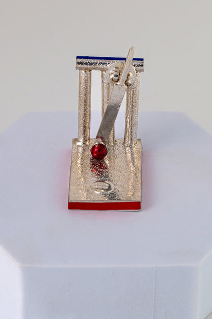 Handcrafted Pure 925 Silver Miniature Cricket Wicket Showpiece – 2 x 1.75 x 1.75 Inch