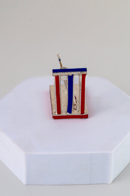 Handcrafted Pure 925 Silver Miniature Cricket Wicket Showpiece – 2 x 1.75 x 1.75 Inch