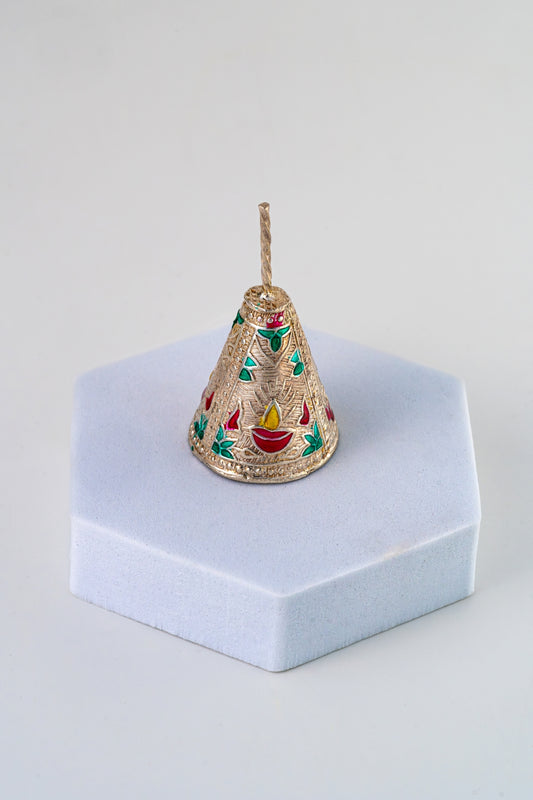 Handcrafted Pure 925 Silver Miniature Anar with Enamel Work – 55mm