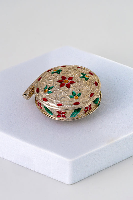 Handcrafted Pure 925 Silver Diwali Chakri with Enamel Work – 36mm