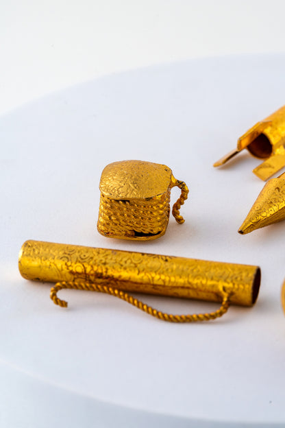 Pure 925 Silver with Gold foiled Miniature Firecracker Set – Set of 8