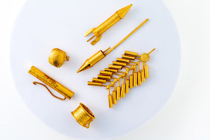 Pure 925 Silver with Gold foiled Miniature Firecracker Set – Set of 8