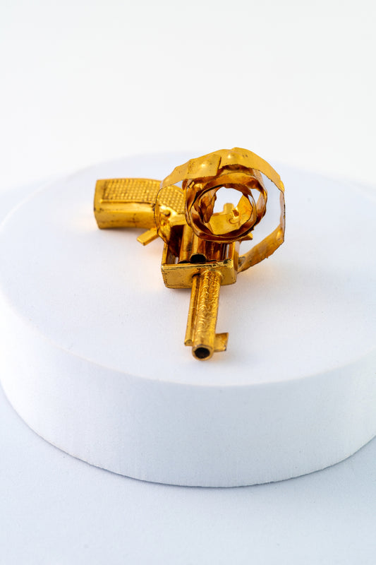 Pure 925 Silver with Gold foiled Miniature Toy Gun – Roll Cap Style