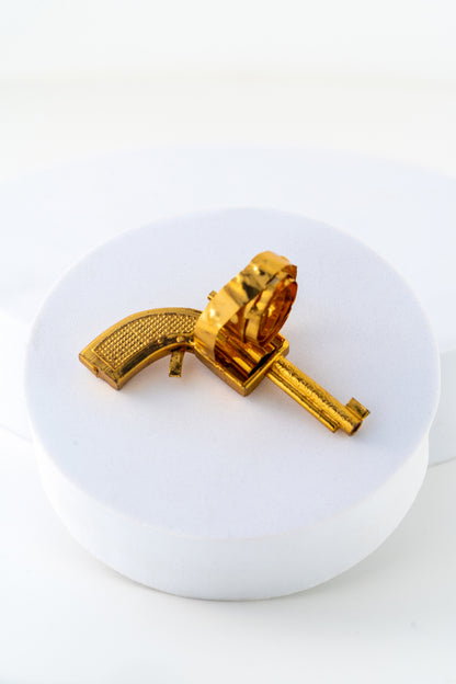 Pure 925 Silver with Gold foiled Miniature Toy Gun – Roll Cap Style