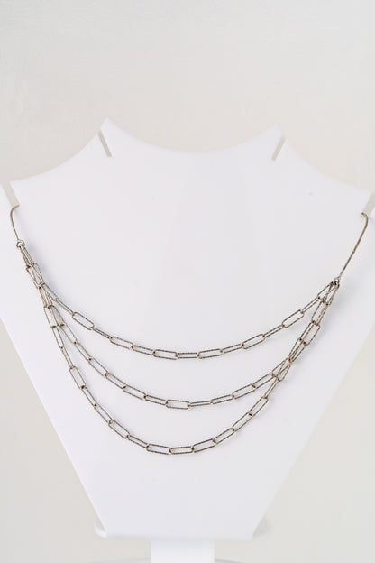 18 Inch Triple Layered Pure 925 Silver Chain Necklace