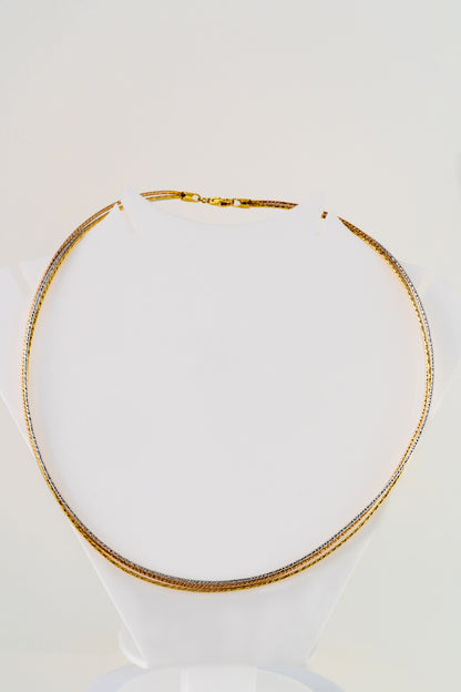 Tricolor Snake Chain Necklace – 18 Inch