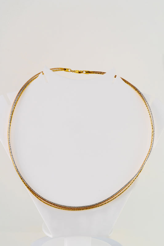 Tricolor Snake Chain Necklace – 18 Inch