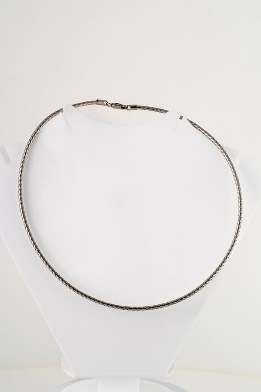 Pure 925 Silver Braided Chain Necklace – 18 Inch