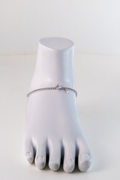 Sleek Pure 925 Silver Box Chain Anklet with Adjustable Clasp (10 Inch Adjustable)