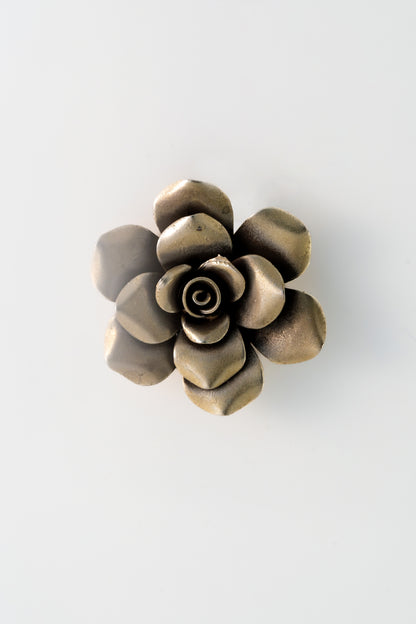 Pure 925 Silver Vintage Rose Flower Brooch – 37mm x 37mm