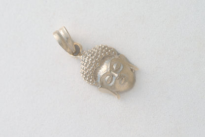 Pure 925 Silver Buddha Head Pendant in Silver Finish – 22mm × 9mm
