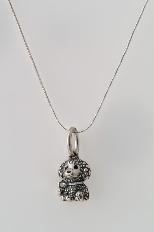 Cute Puppy Dog Pendant in Pure 925 Silver Finish – 19mm × 10mm